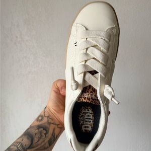 Hey Dude Cream and Brown Sneakers